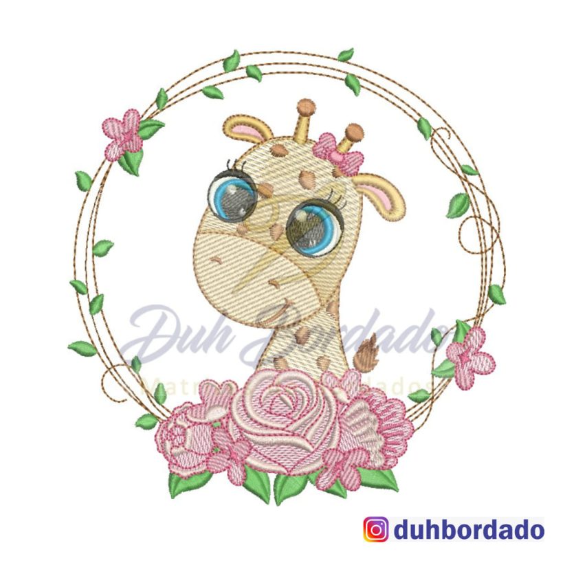 Moldura Girafa Menina