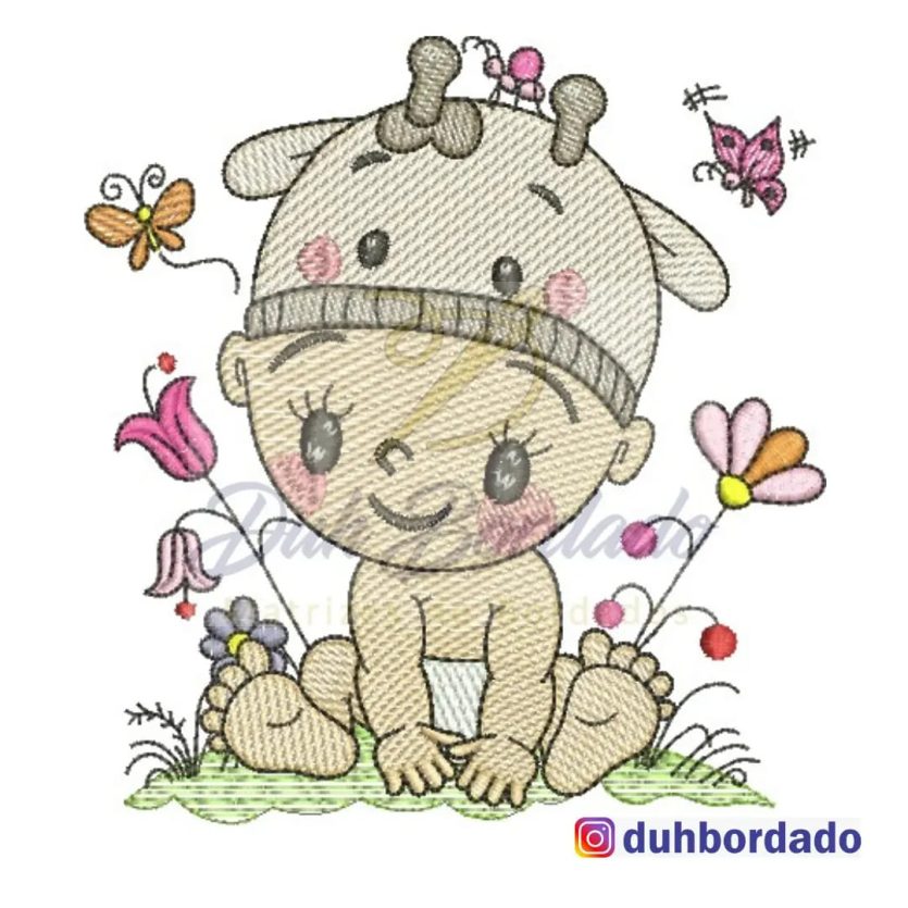 Bebê com Touca de Vaquinha