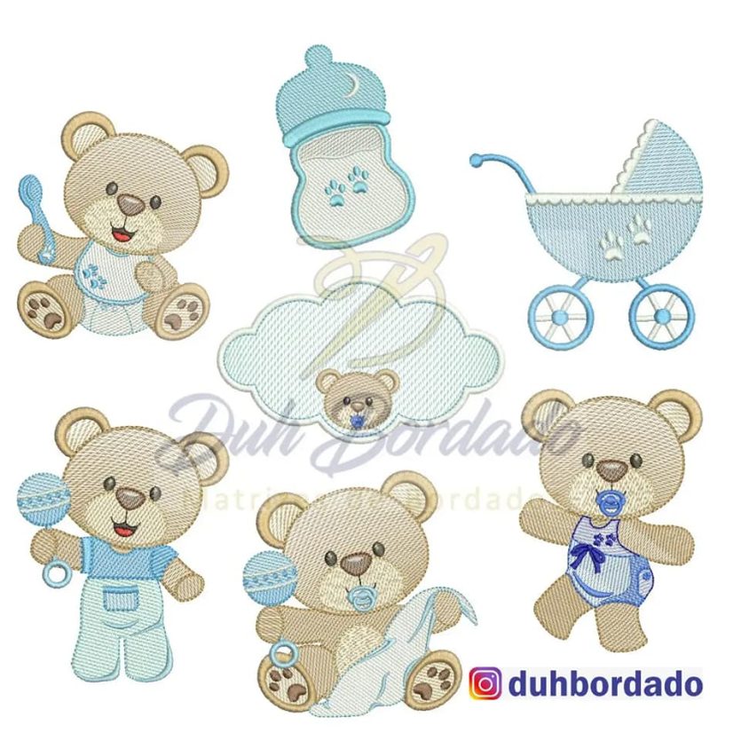 Coleção Matrizes de Bordado Urso Baby Completa