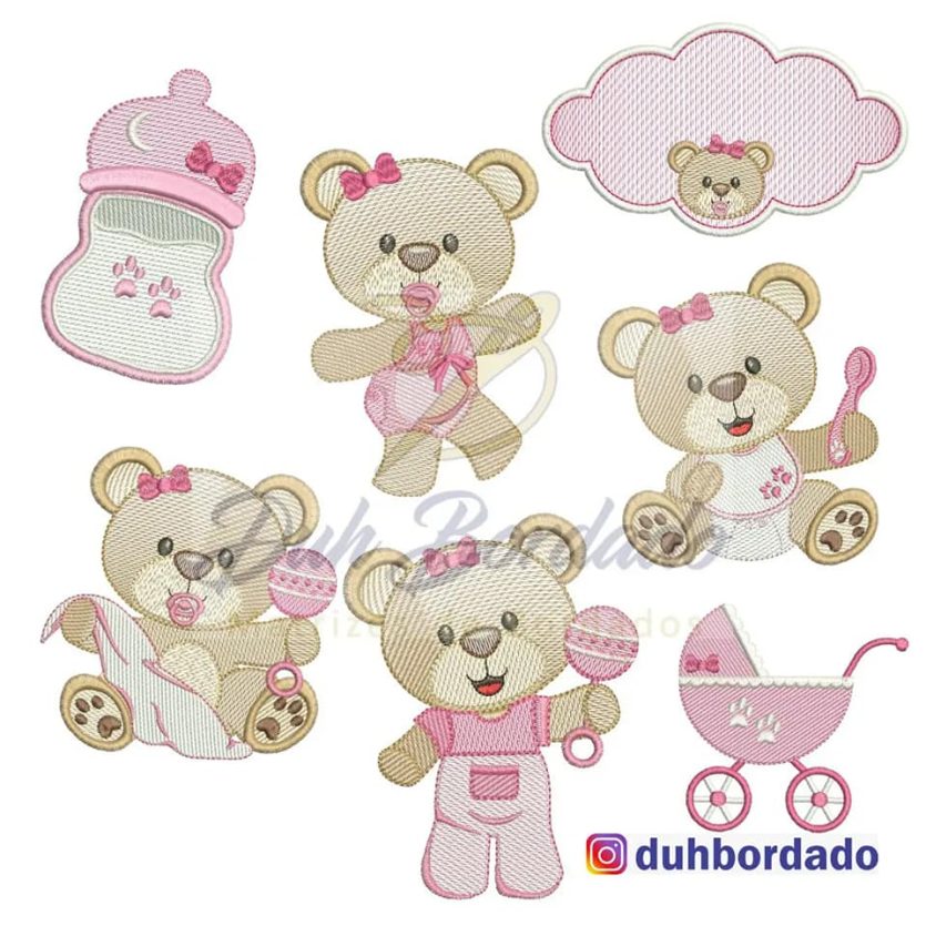 Coleção Matrizes de Bordado Ursa Baby Completa