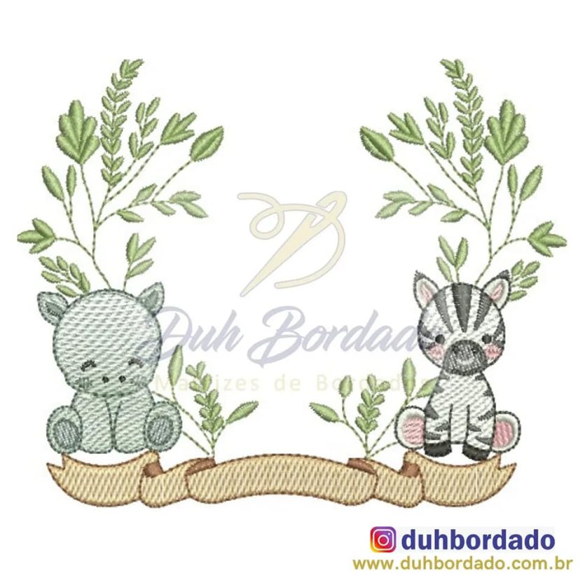 Moldura Hipopótamo e Zebra