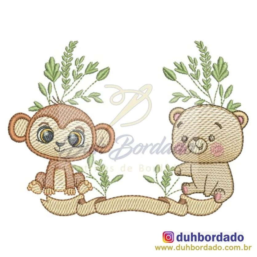 Moldura Macaco e urso