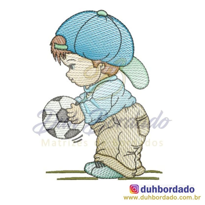 Matriz de Bordado Bebê Menino Futebol