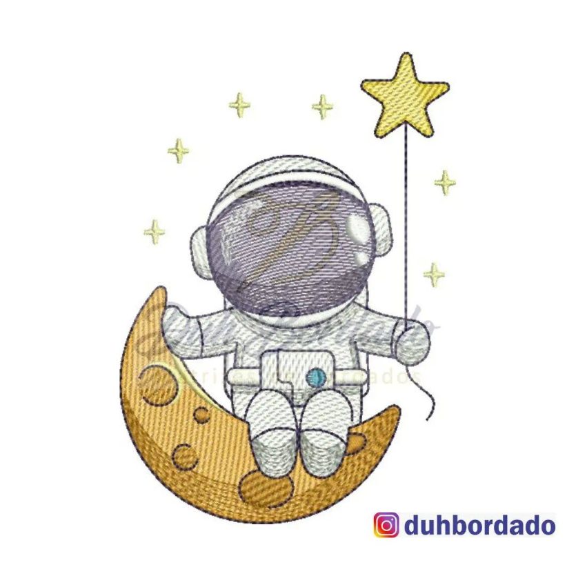 Astronauta Lua e Estrela