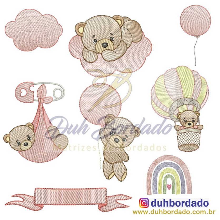 Coleção Matrizes de Bordados Ursinho Completa