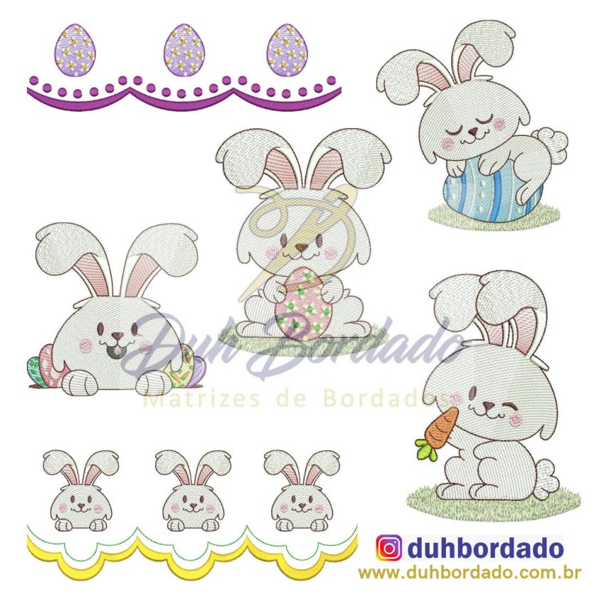 Coleção Coelho da Páscoa com Barrinha Completa