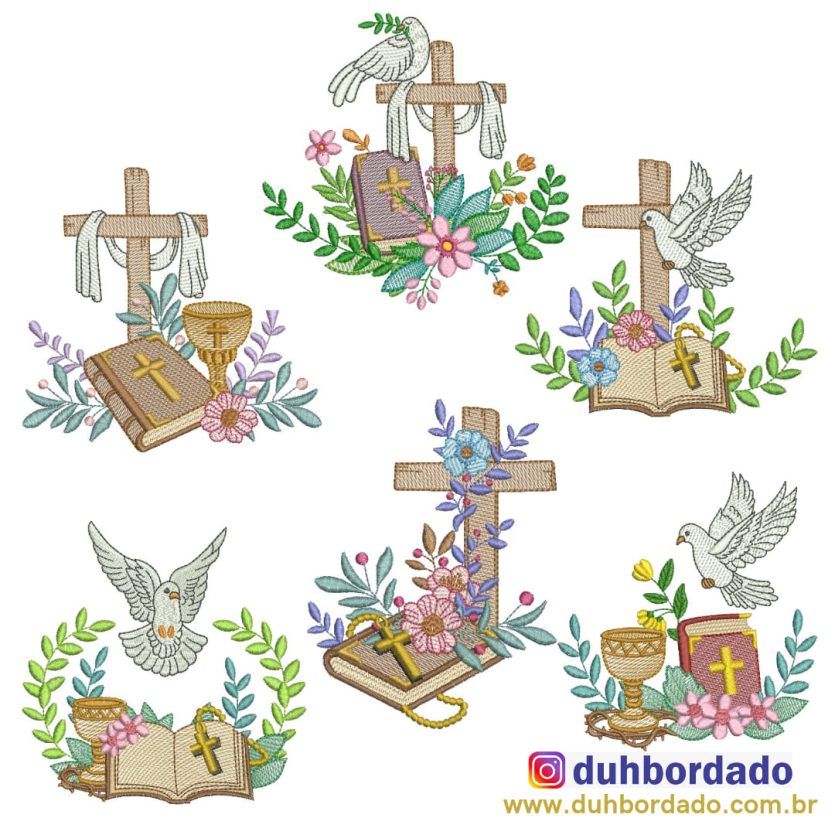 Coleção Matrizes de Bordados Símbolos de Páscoa Completa