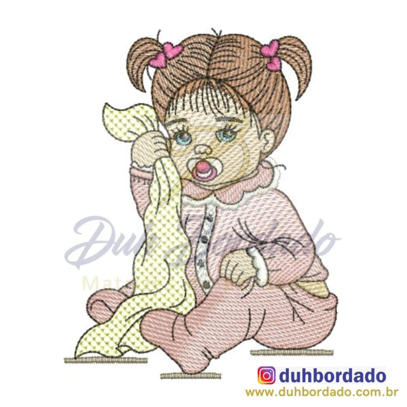 Matriz de Bordado Bebê Menina Fraldinha