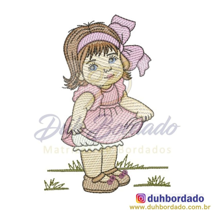 Matriz de Bordado Bebê Menina Vestido