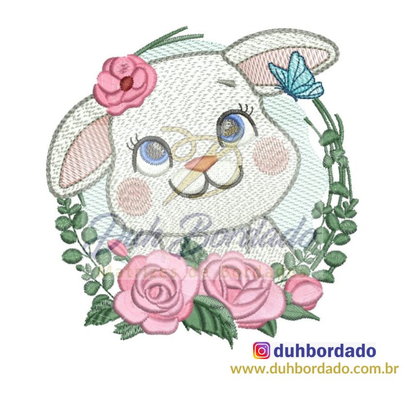 Coelhinha Moldura Floral