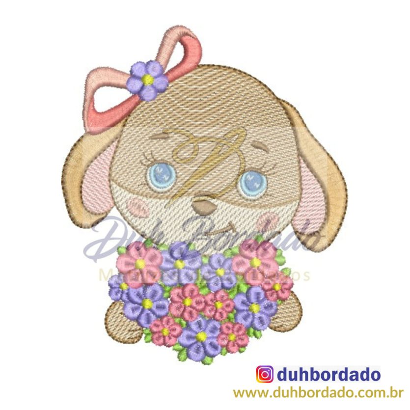 Coelha Buquê de Flores