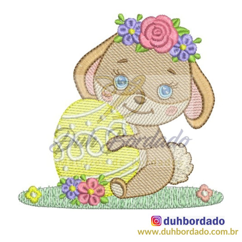 Coelha Floral Ovo da Páscoa