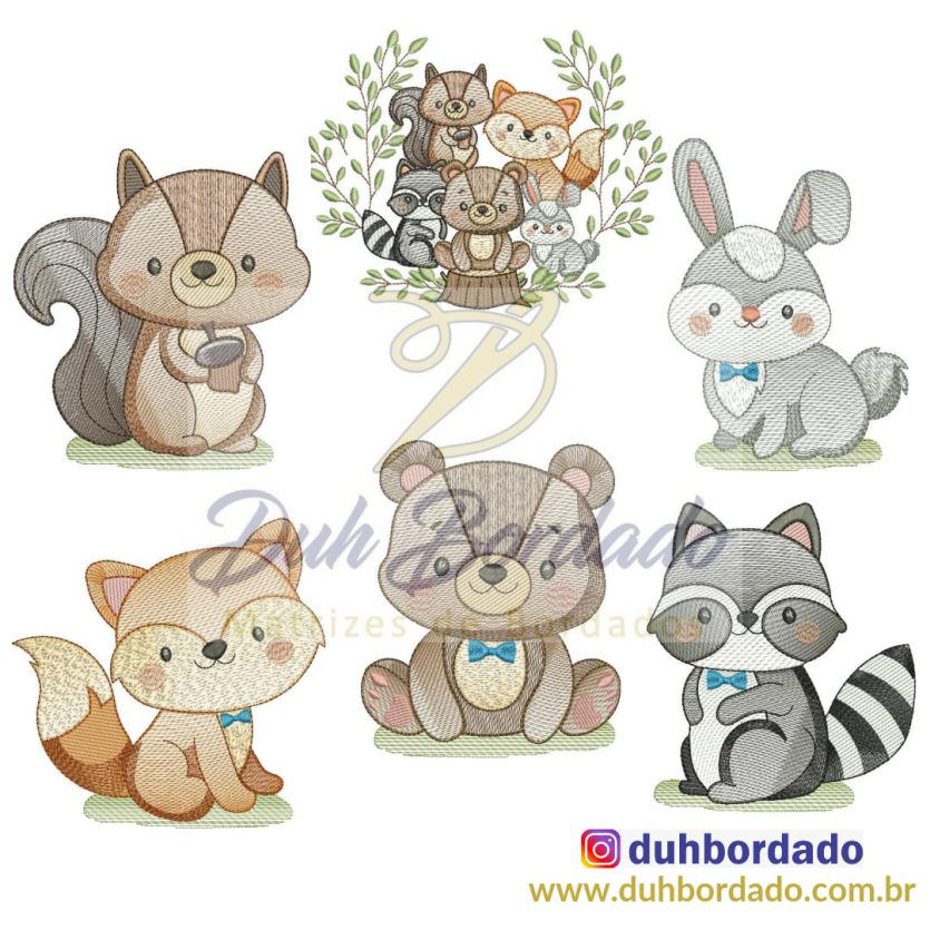 Coleção Animais do Bosque Menino Completa