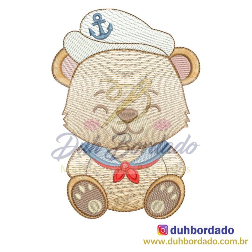 Matriz de Bordado Ursinho Marinheiro