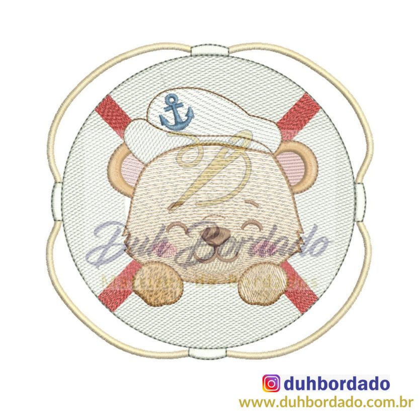 Matriz de Bordado Ursinho Marinheiro Bóia
