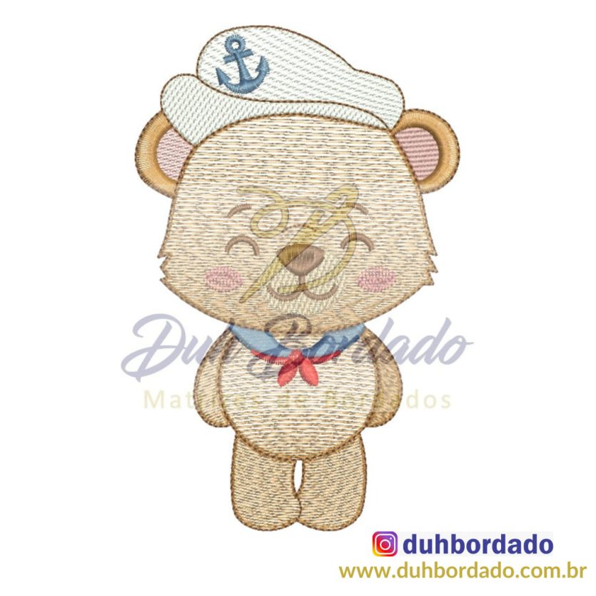 Matriz de Bordado Ursinho Marinheiro