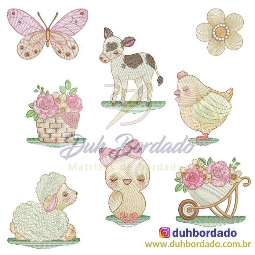 Coleção Matrizes de Bordados Fazendinha Completa