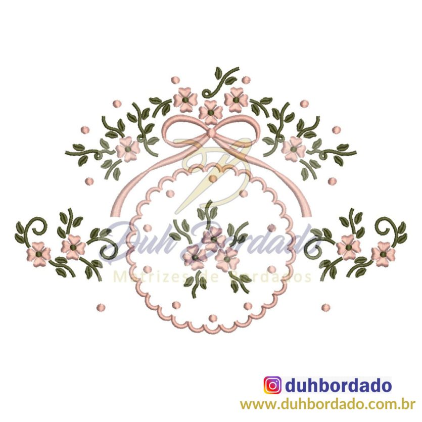 Matriz de Bordado Moldura Floral
