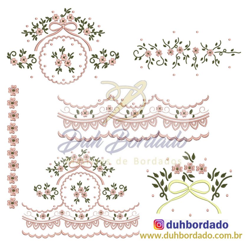 Coleção de Matrizes de Bordado Floral Completa