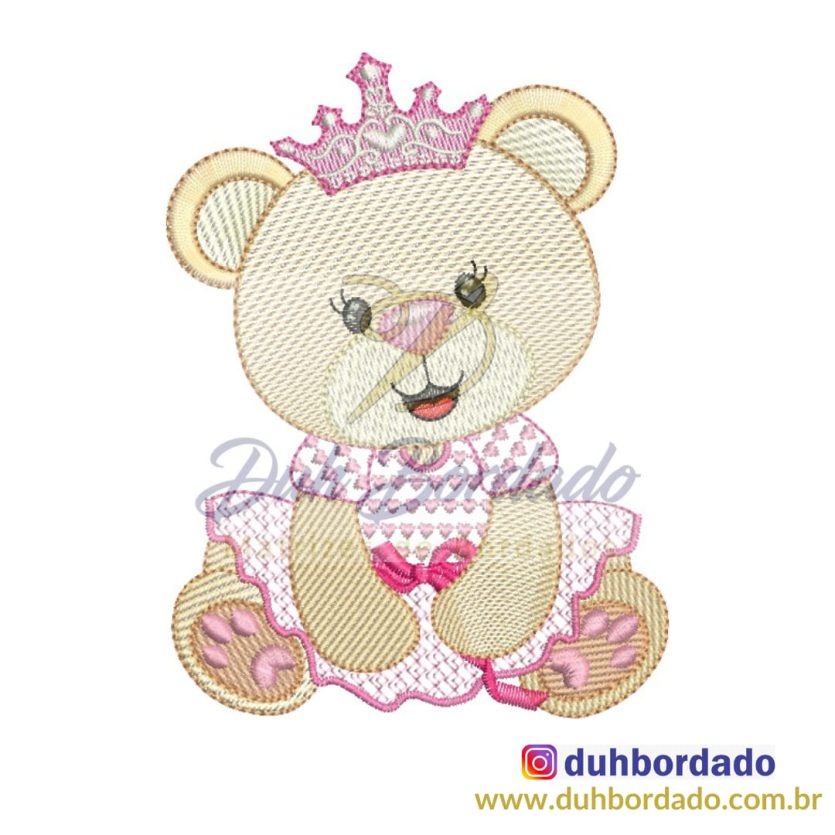 Matriz de Bordado Ursinha Princesa