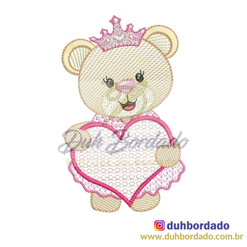 Matriz de Bordado Ursinha Princesa