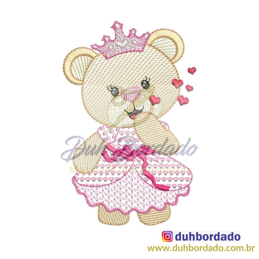 Matriz de Bordado Ursinha Princesa