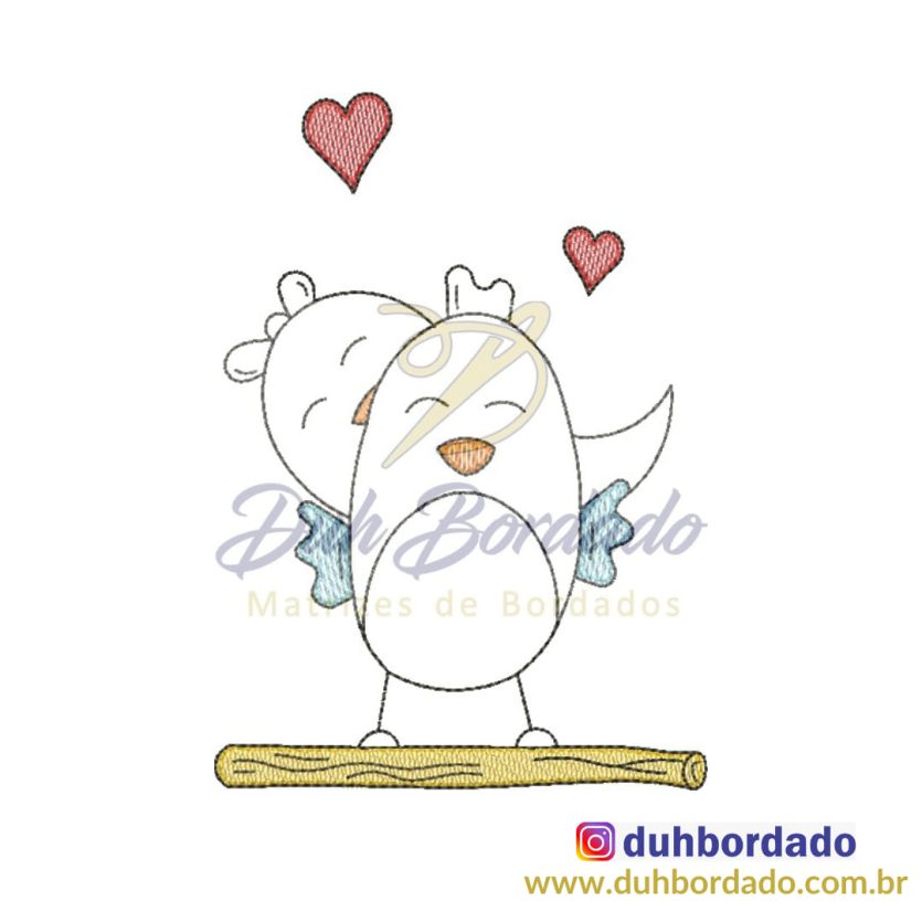 Matriz de Bordado Casal Pássaro
