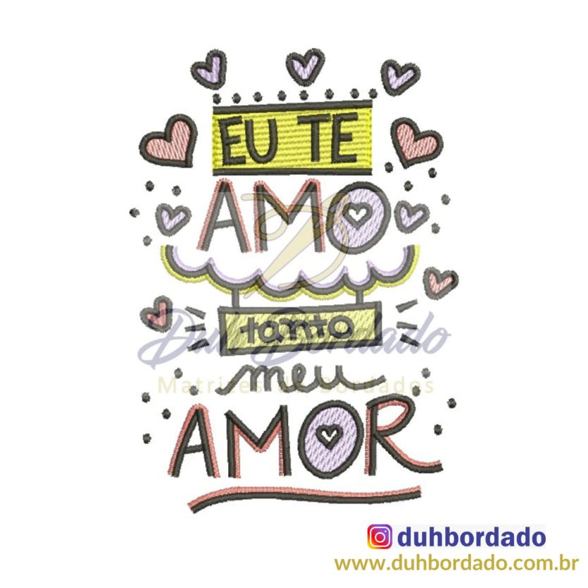 Matriz de Bordado Frase Dia dos Namorados