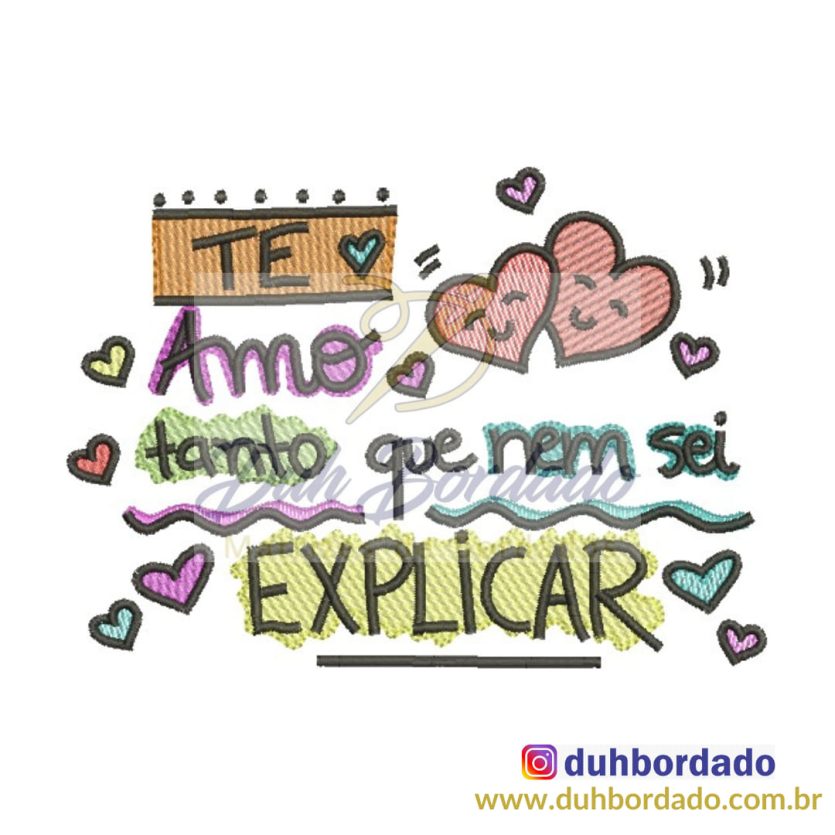 Matriz de Bordado Frase Dia dos Namorados