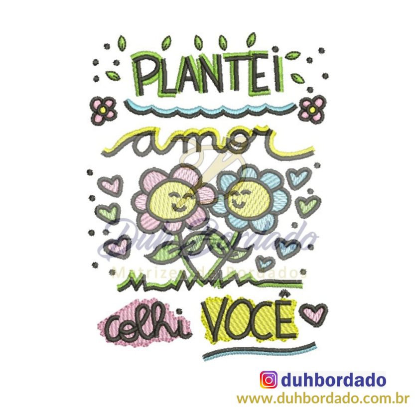 Matriz de Bordado Frase Dia dos Namorados