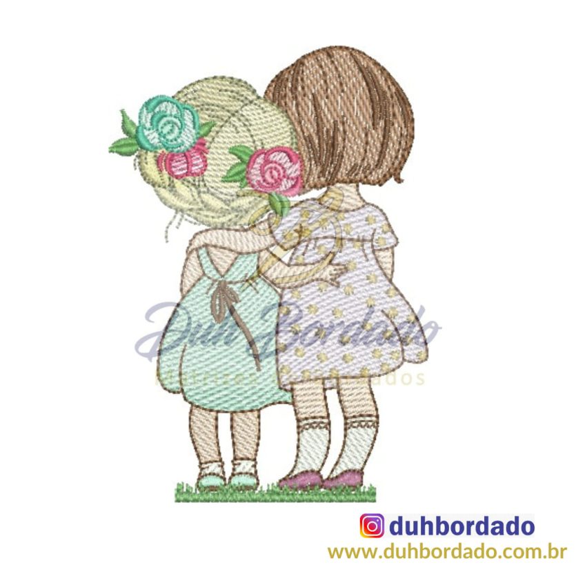 Matriz de Bordado Meninas Amigas
