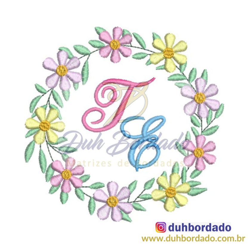Matriz de Bordado Moldura Floral