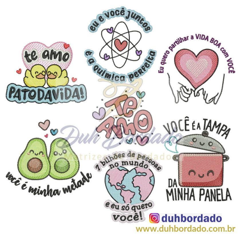 Coleção Matrizes de Bordado Dia dos Namorados Completa