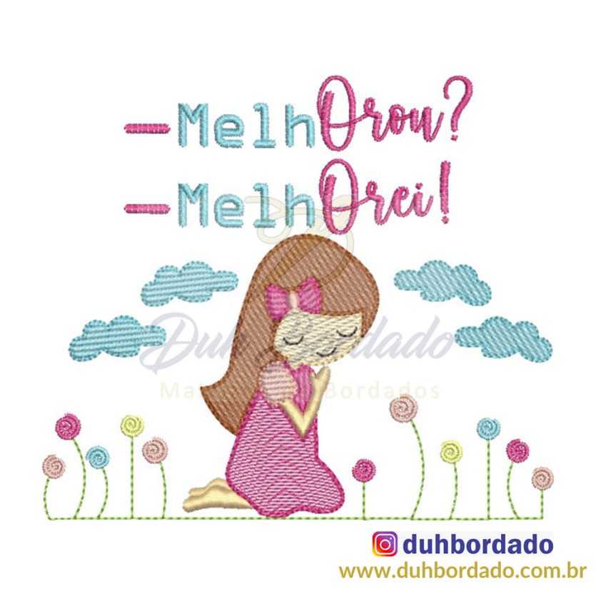 Matriz de Bordado Menina Orando