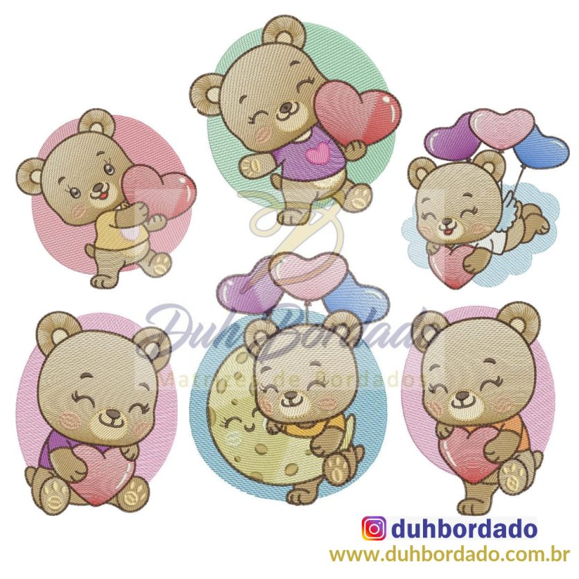 Coleção de Matrizes Ursinho Apaixonado Completa