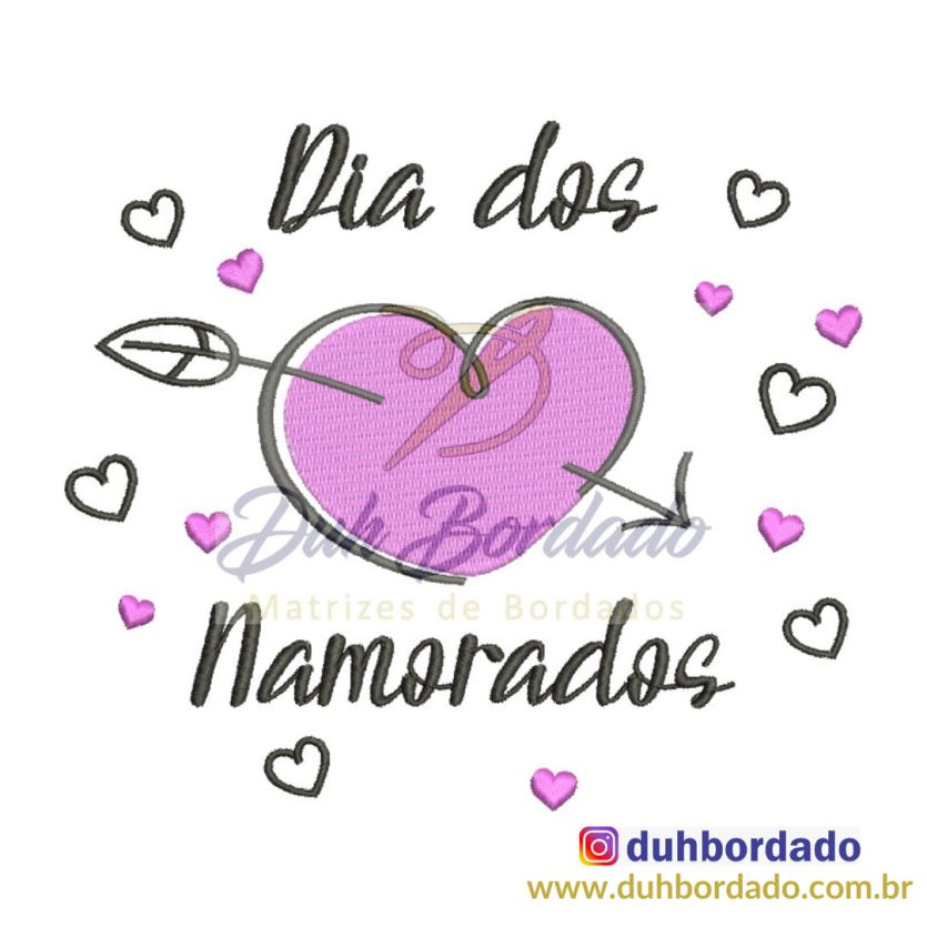 Matriz de Bordado Frase Dia dos Namorados
