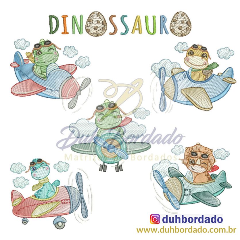 Coleção Matrizes de Bordados Dinossauros Completa