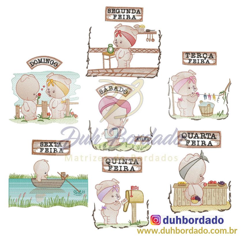 Coleção de Matrizes de Bordados Semaninha Completa