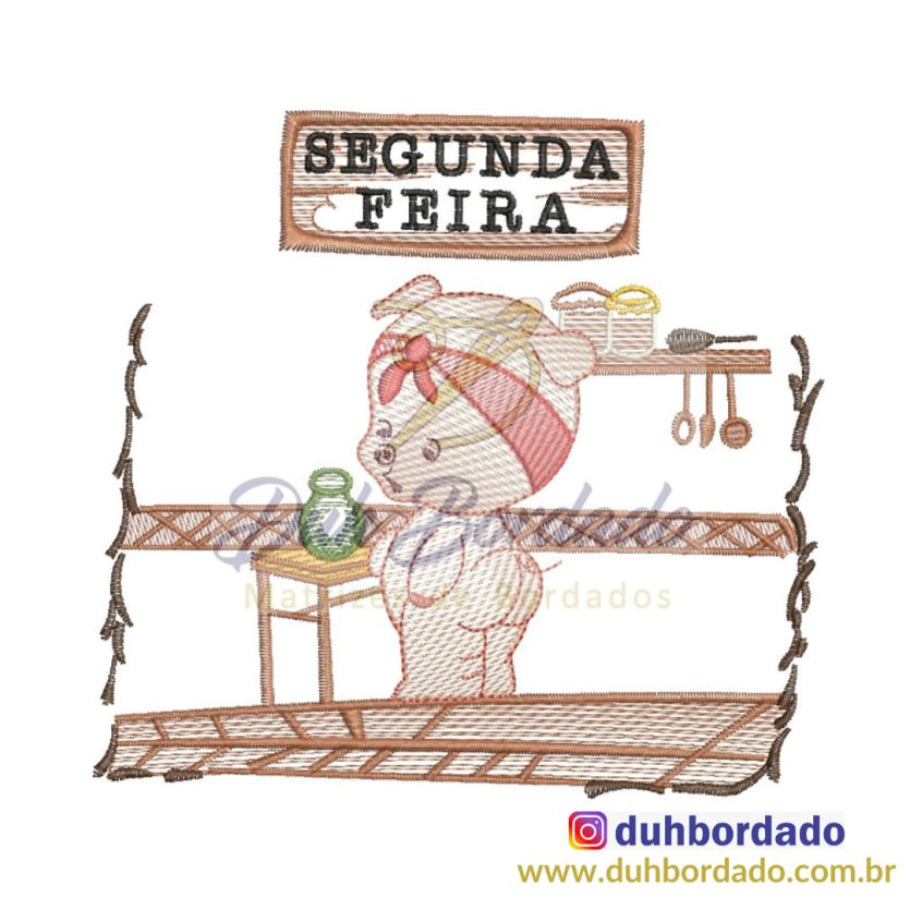 Matriz de Bordado Dia da Semana