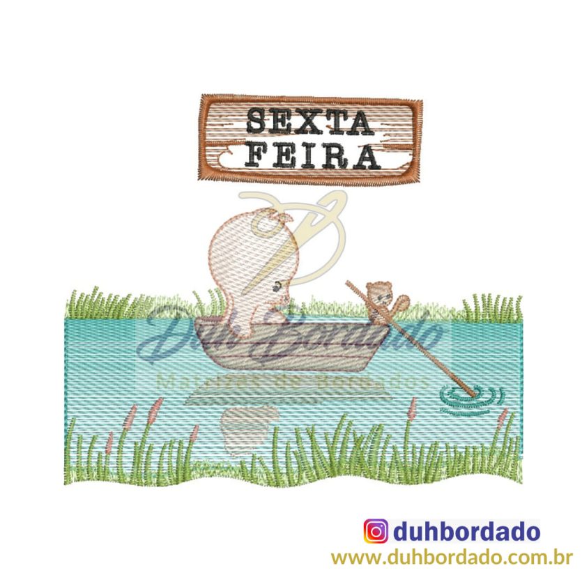 Matriz de Bordado Dia da Semana