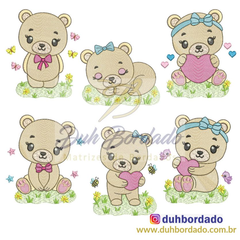 Coleção Matrizes de Bordados Ursinha Completa