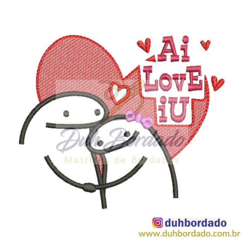 Matriz de Bordado Flork Dia dos Namorados