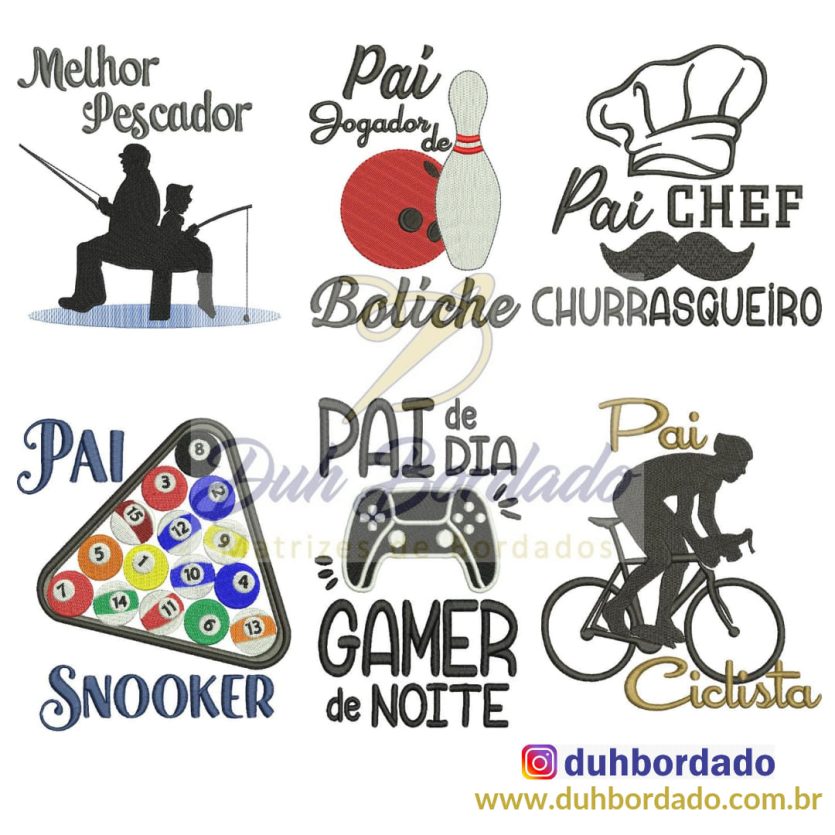 Coleção de Matrizes de Bordados Dia dos Pais Completa