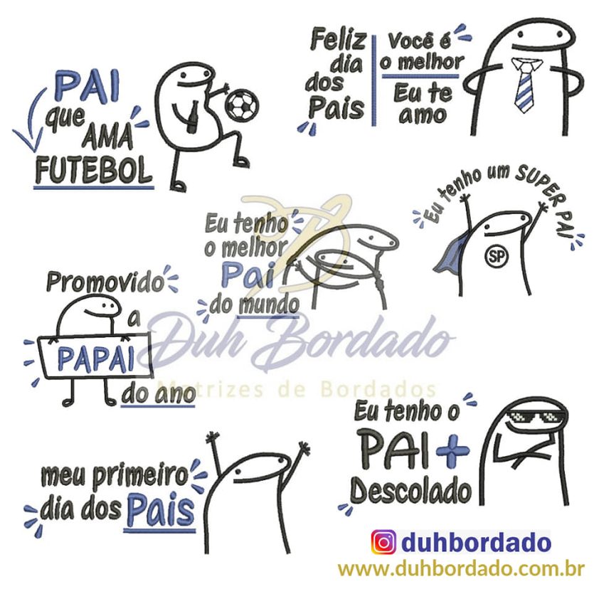 Coleção de Matrizes de Bordados Flork Dia dos Pais Completa