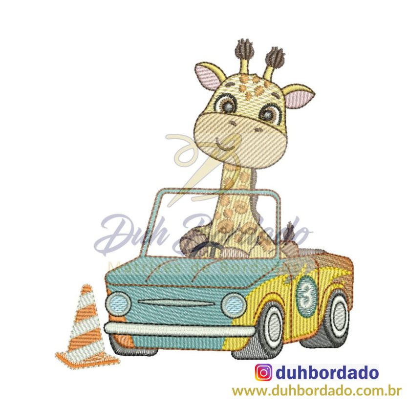 Matriz de Bordado Girafa Motorista