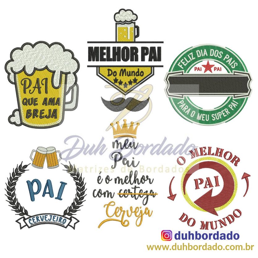 Coleção de Matrizes de Bordados Dia dos Pais Completa