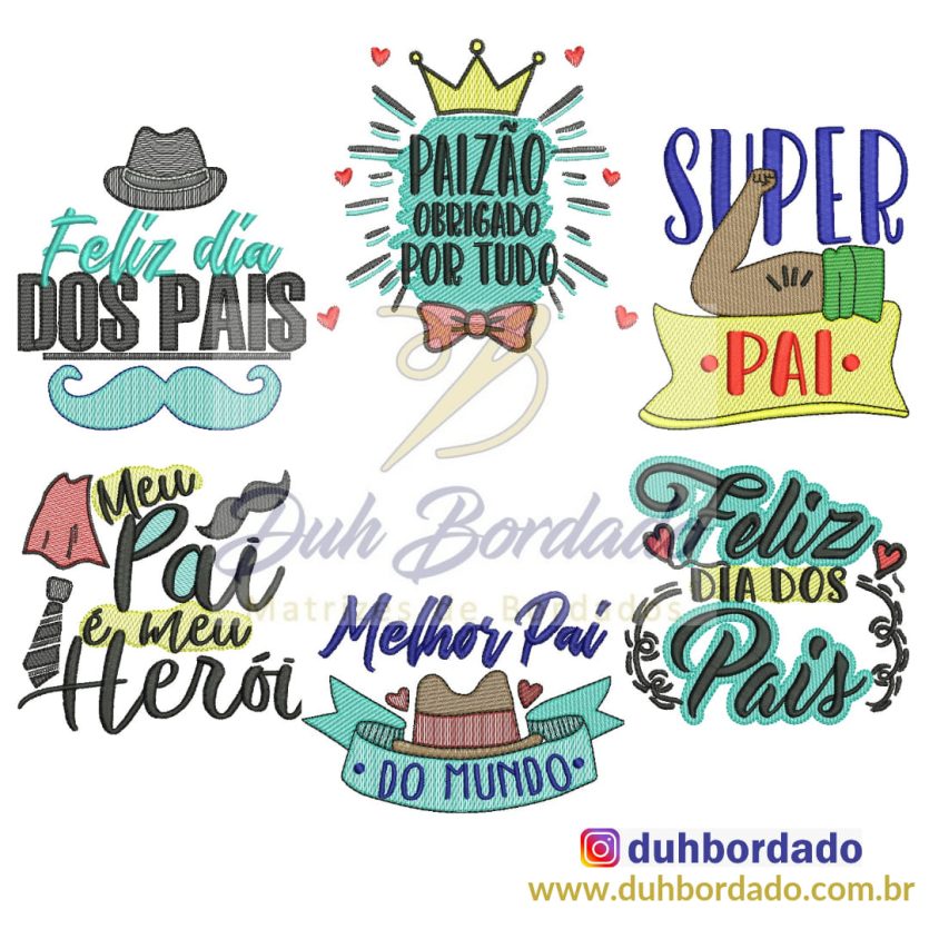 Coleção de Matrizes de Bordados Dia dos Pais Completa
