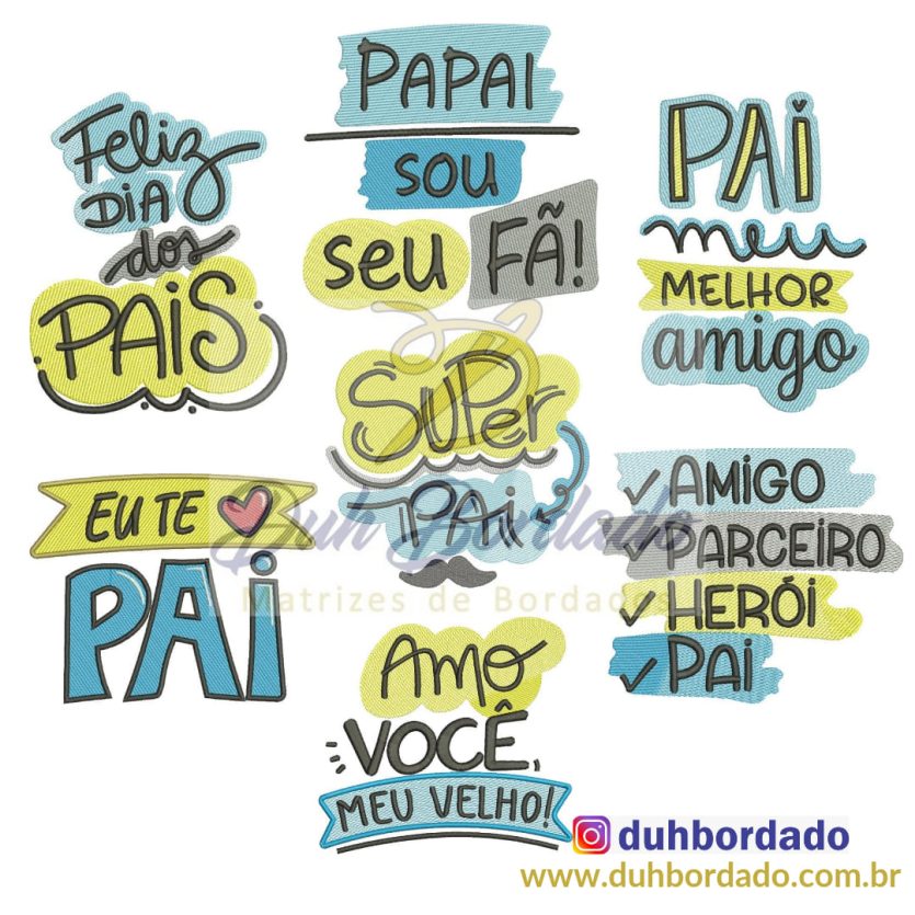 Coleção de Matrizes de Bordados Dia dos Pais Completa