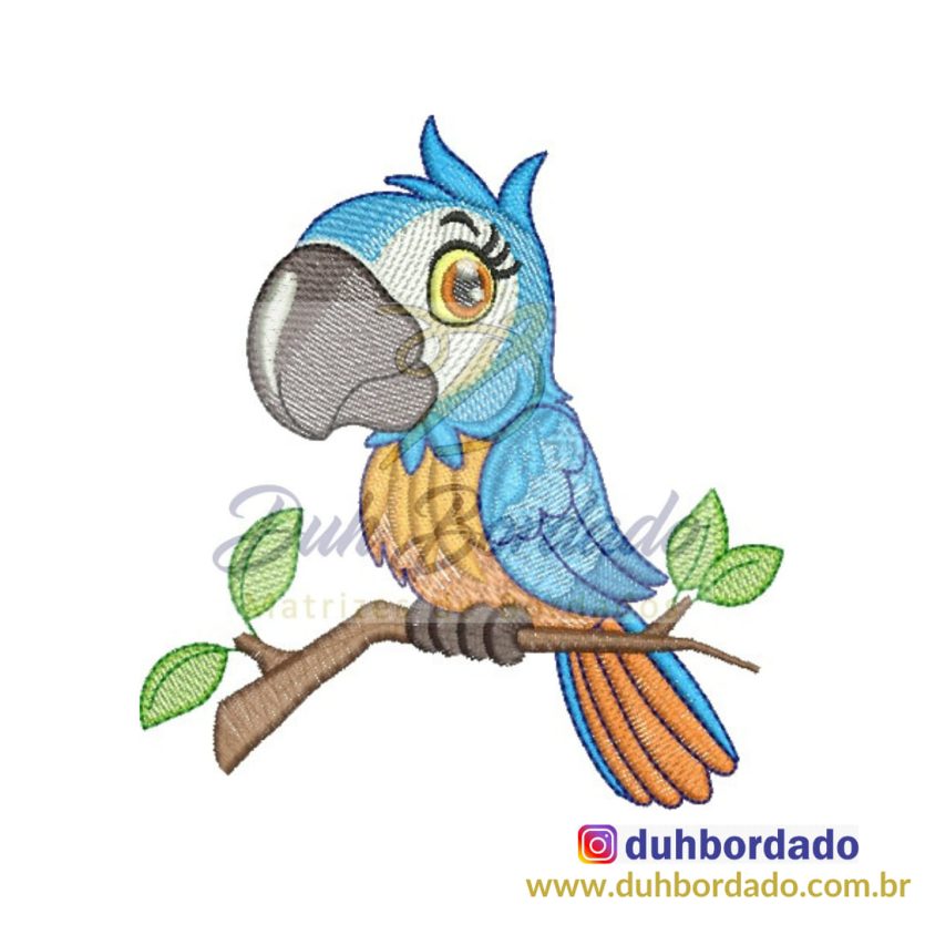 Matriz de Bordado Arara Azul Baby