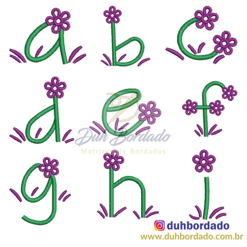 Coleção Matrizes de Bordado Alfabeto Decorado Completa